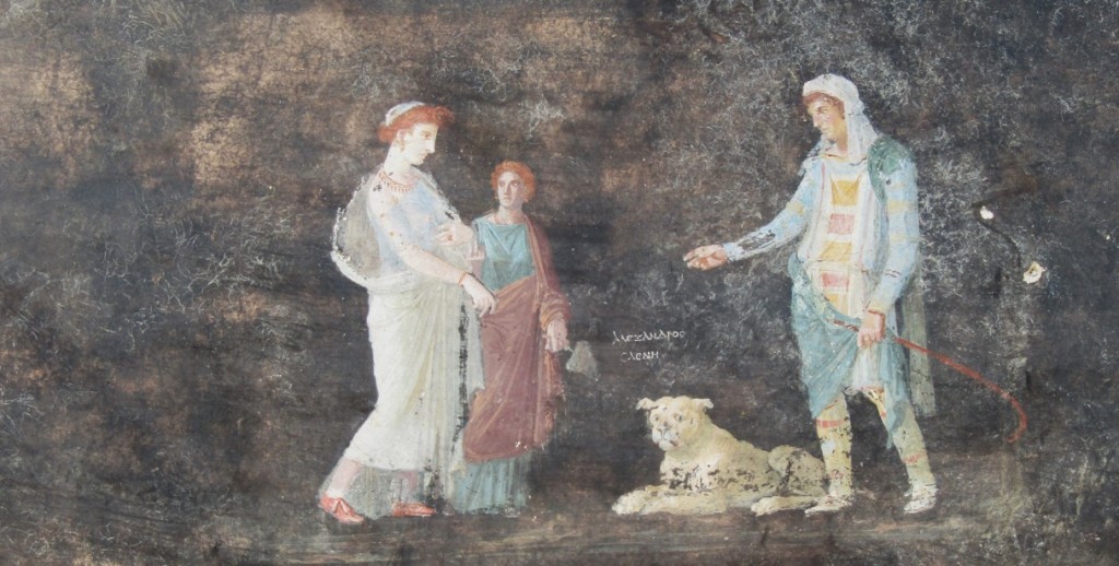 Pompei, dagli scavi della Regio IX emerge un salone “nero”  decorato con raffinati affreschi ispirati alla guerra di Troia [FOTO / VIDEO]